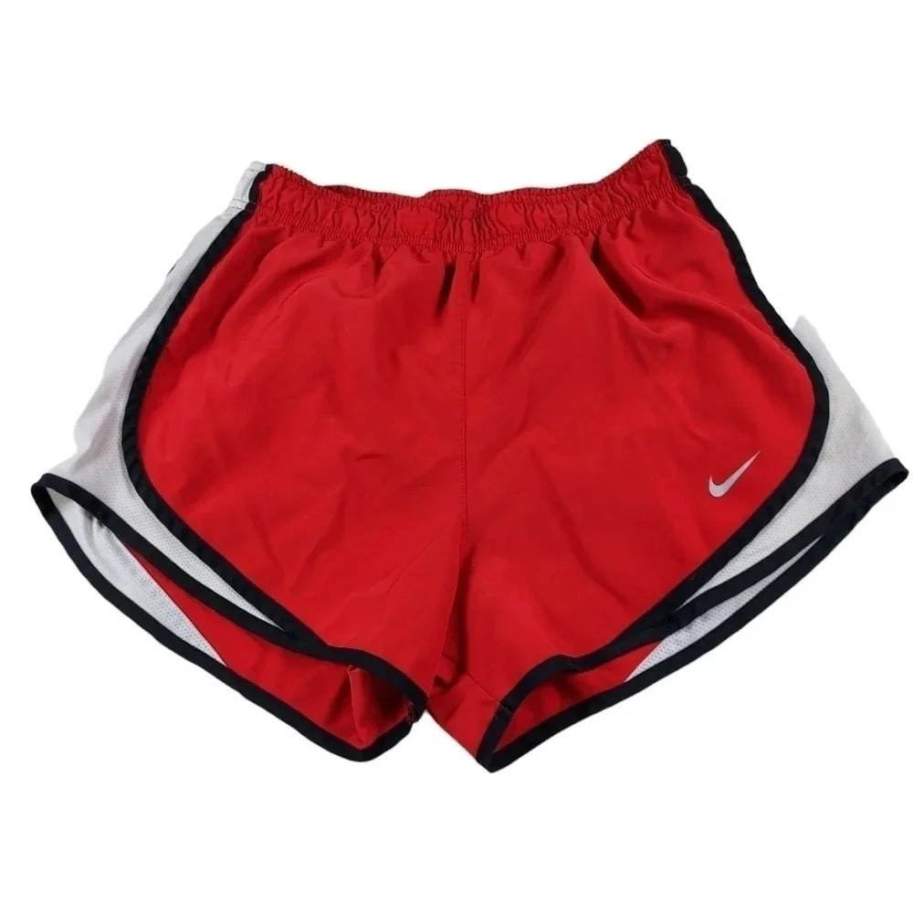 Nike Dri-Fit Red & White/Black Running Womens Shorts Small  Integrated Underwear